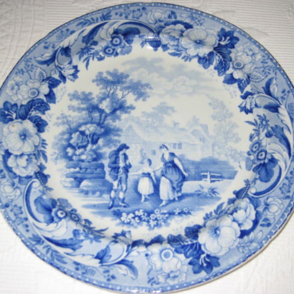 Antique ca1820 Blue Transferware Plate The Reaper Bathwell Goodfellow Excellent - Picture 9 of 13